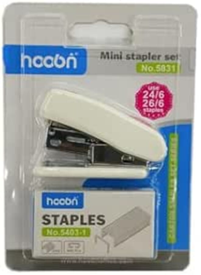 Stapler Metal Small With Staples - Beige